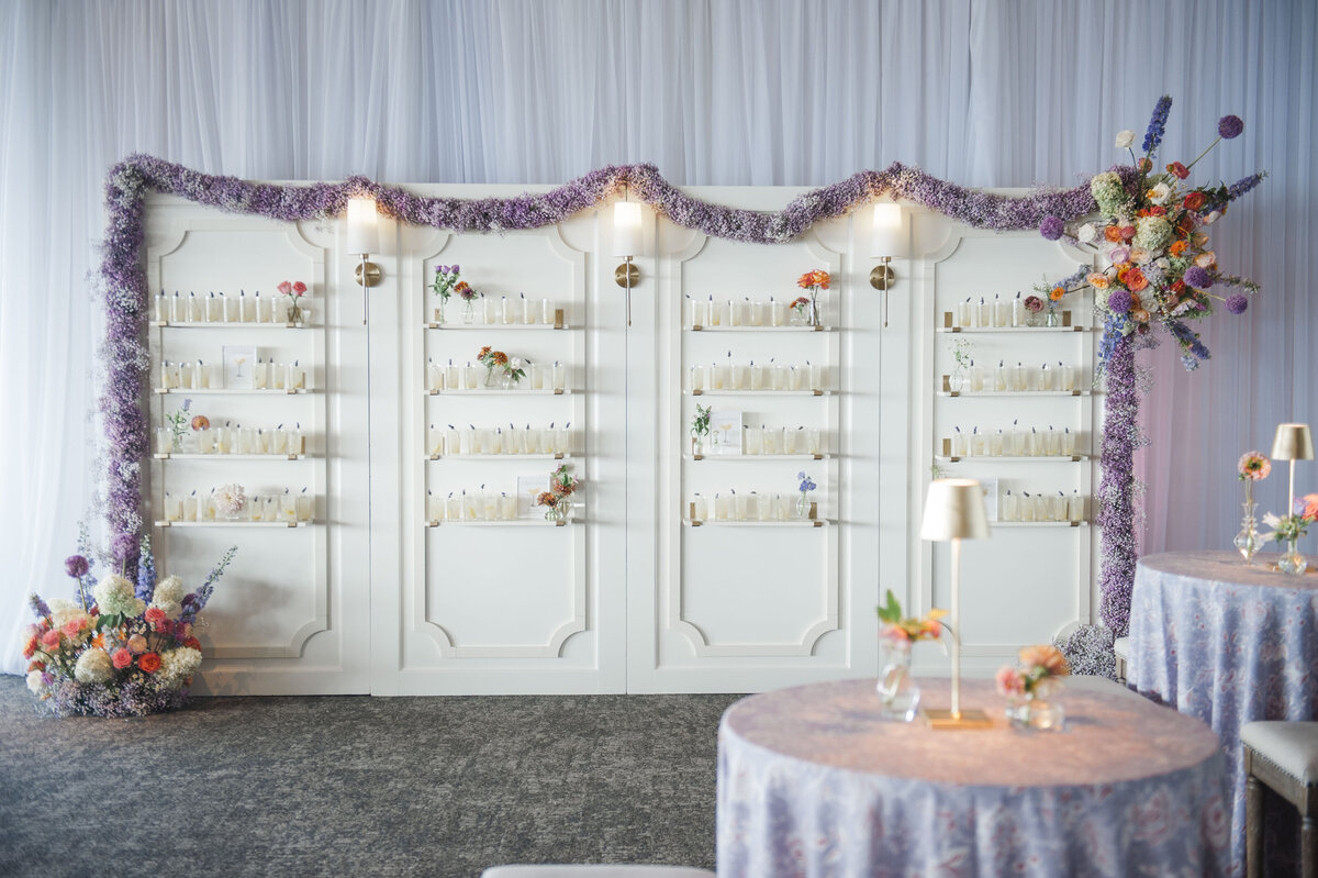 elegant cocktail wall  for wedding