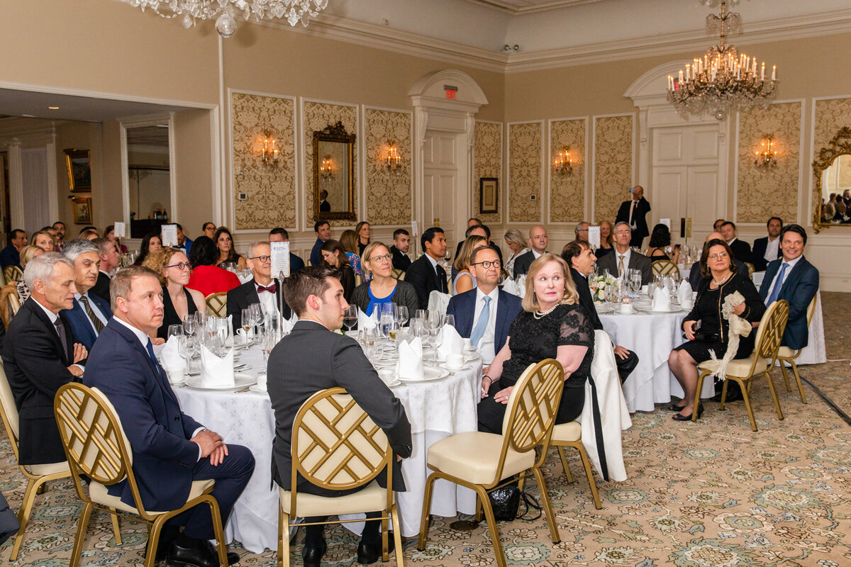guests having dinner during a gala award winning ceremony in Atlanta country club by Laure Photography