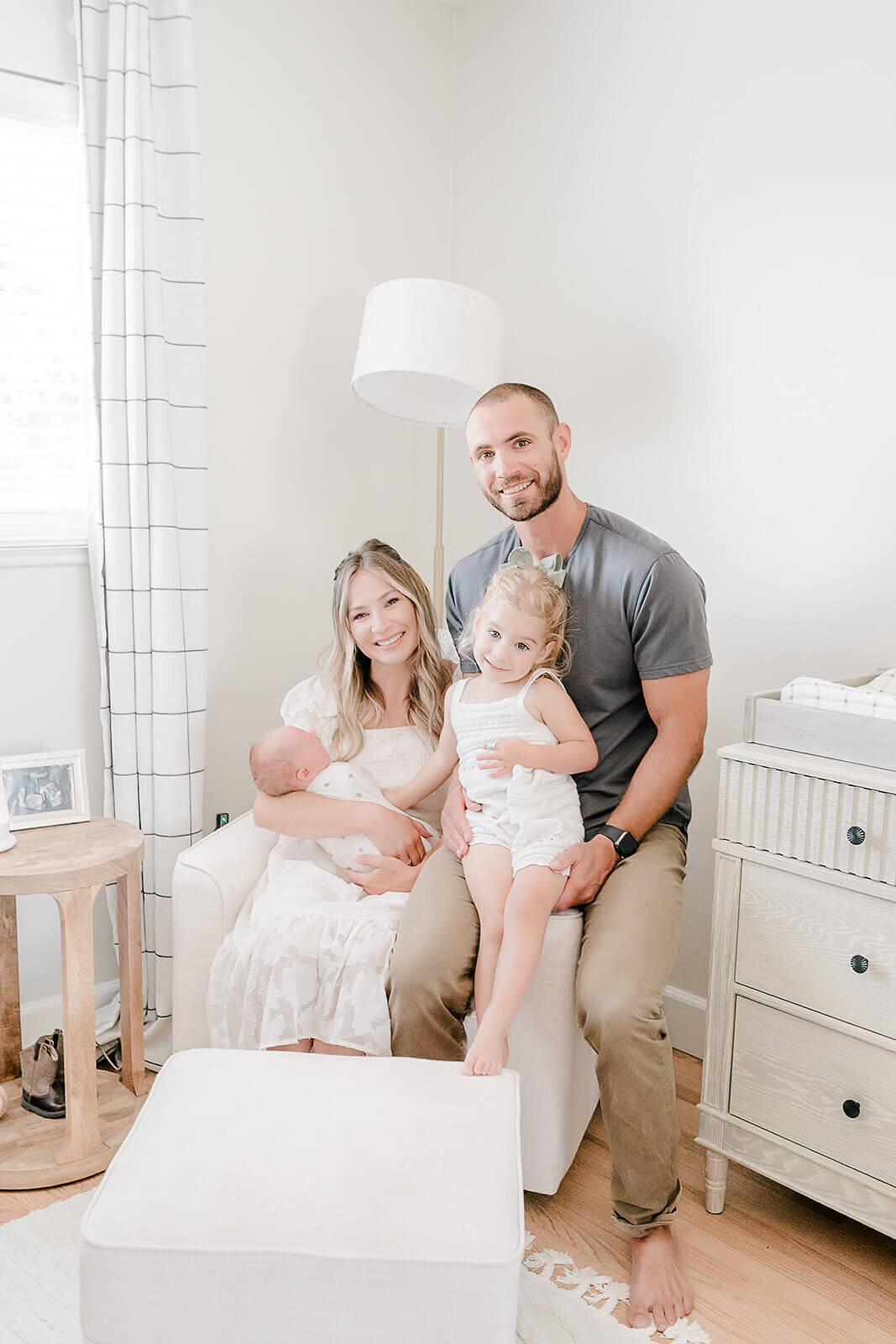 Natural newborn portraits in Bay Area home using soft, neutral tones.