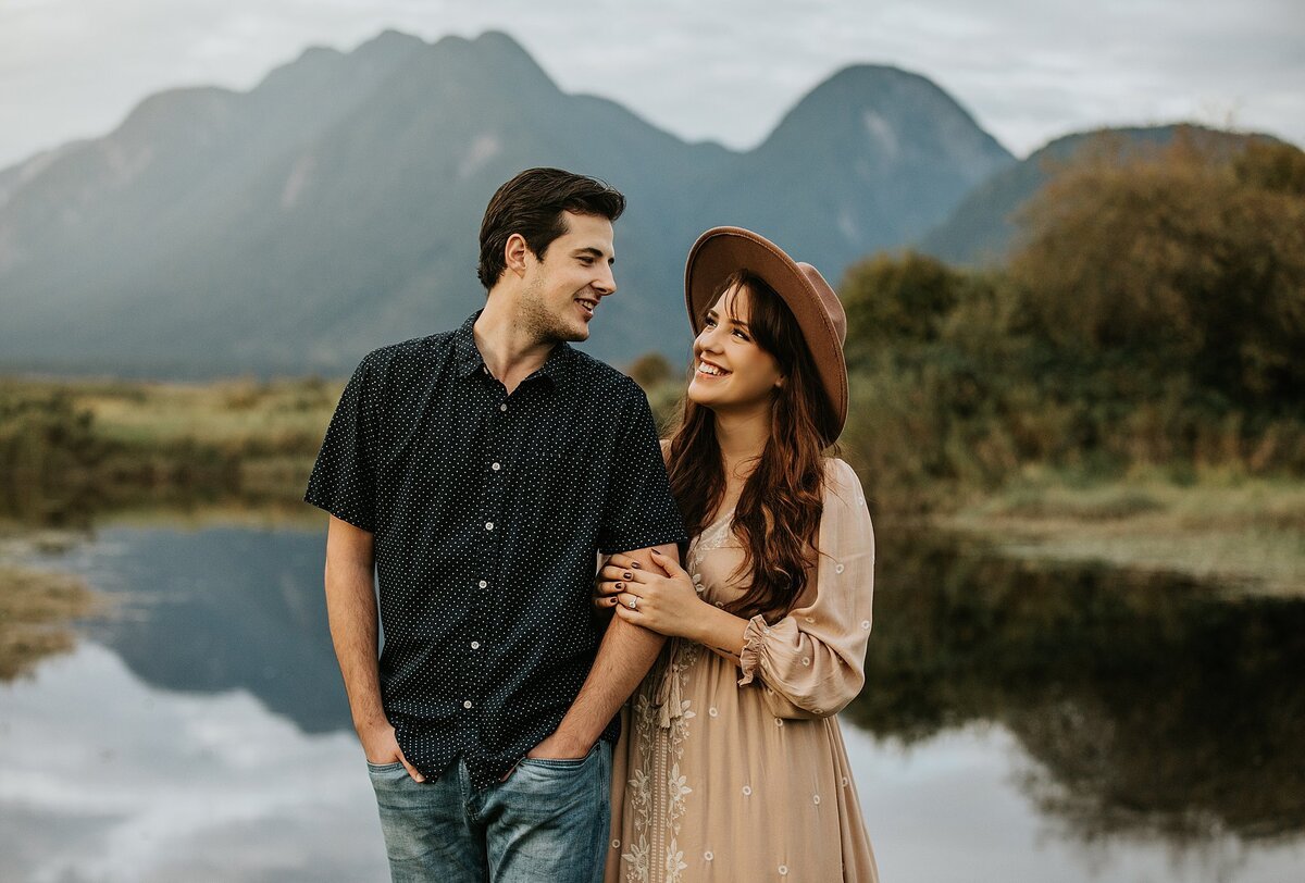 couple in front of mountains