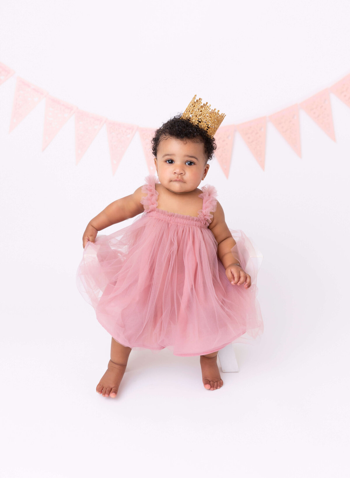 Baby girl pictures done by NYC newborn photographer 