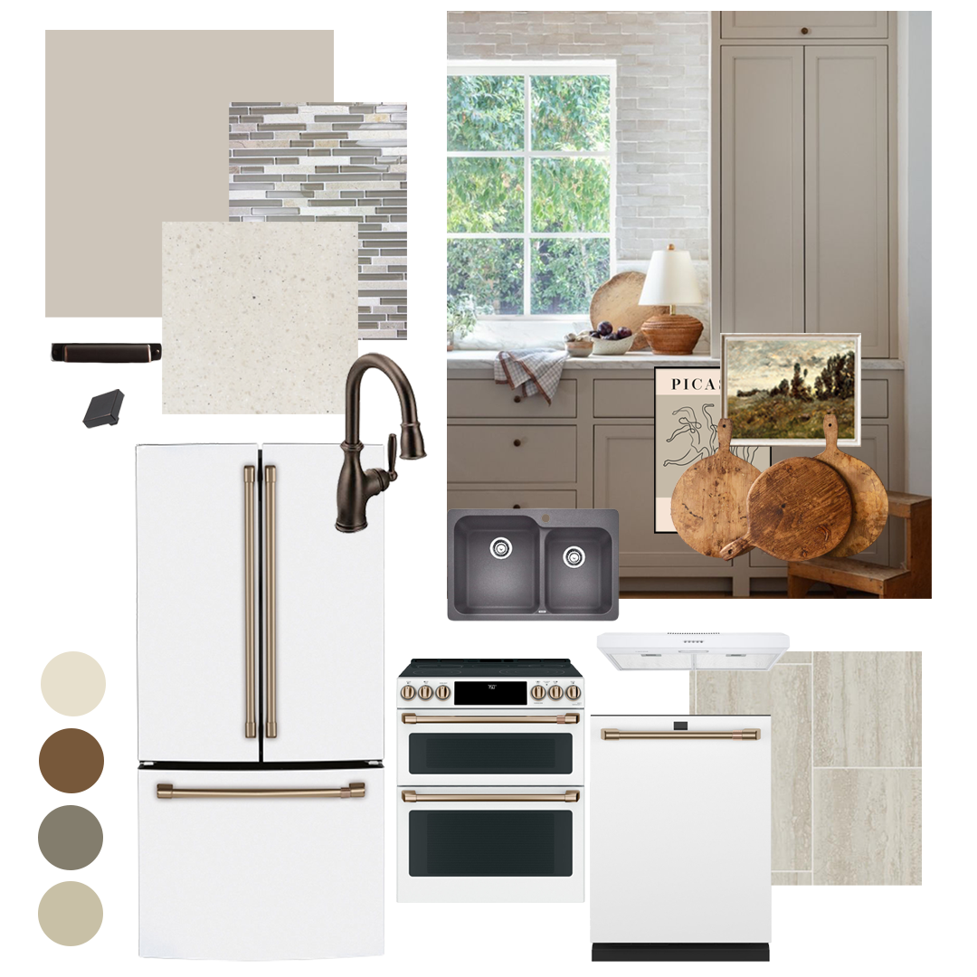 Hanbury Design Co interior design modern farmhouse kitchen moodboard