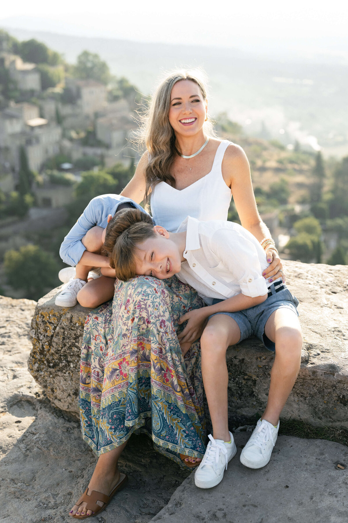 Mother and son portrait