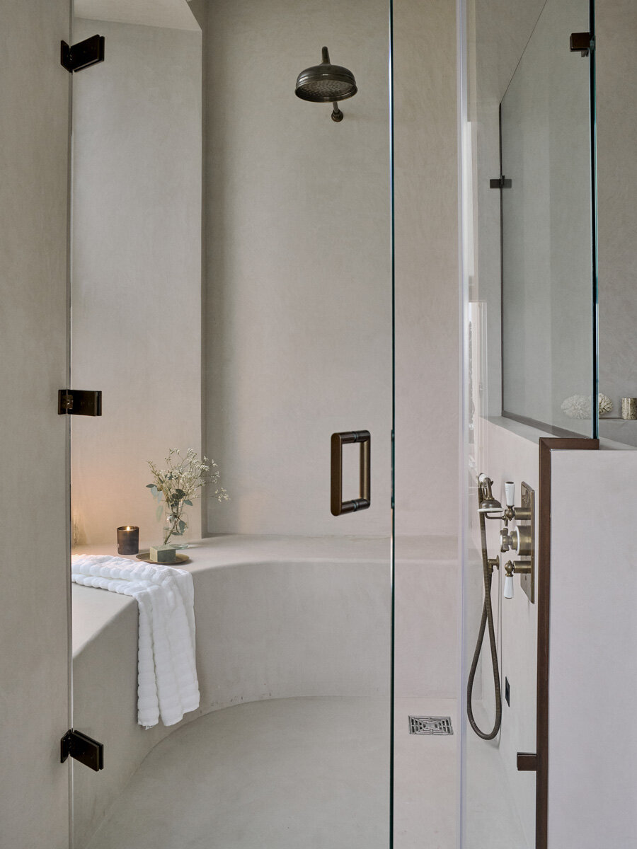 bespoke primary bathroom shower and hardware