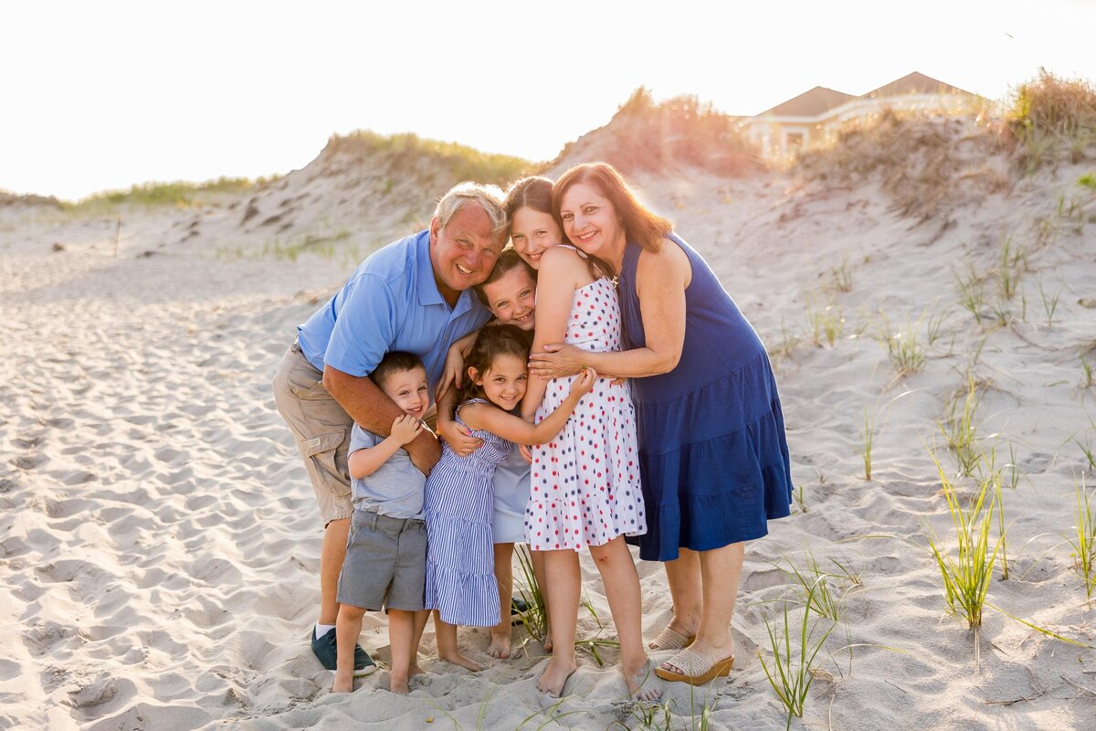 family photo session at the beach with grandparents hampton beach official photographer
