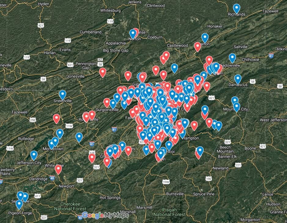 kingsport, johnson city, abingdon, sevierville painting and drywall contractor service area J.Ross