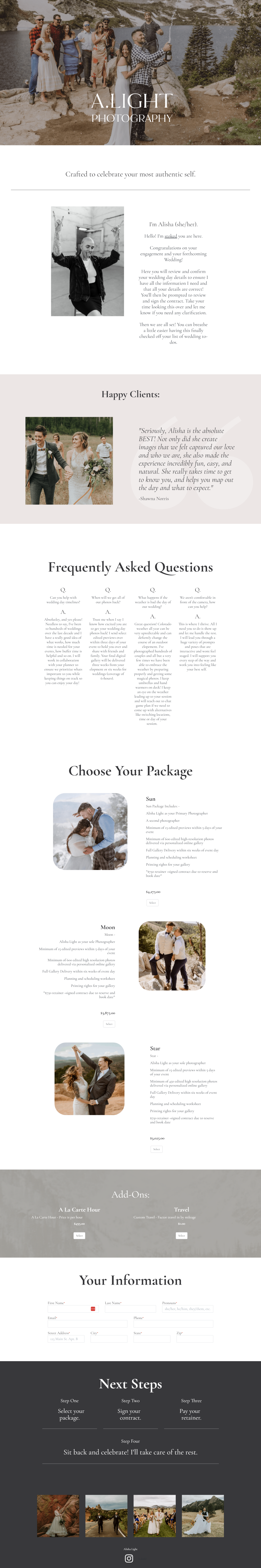 Dubsado Proposal Wedding Photography