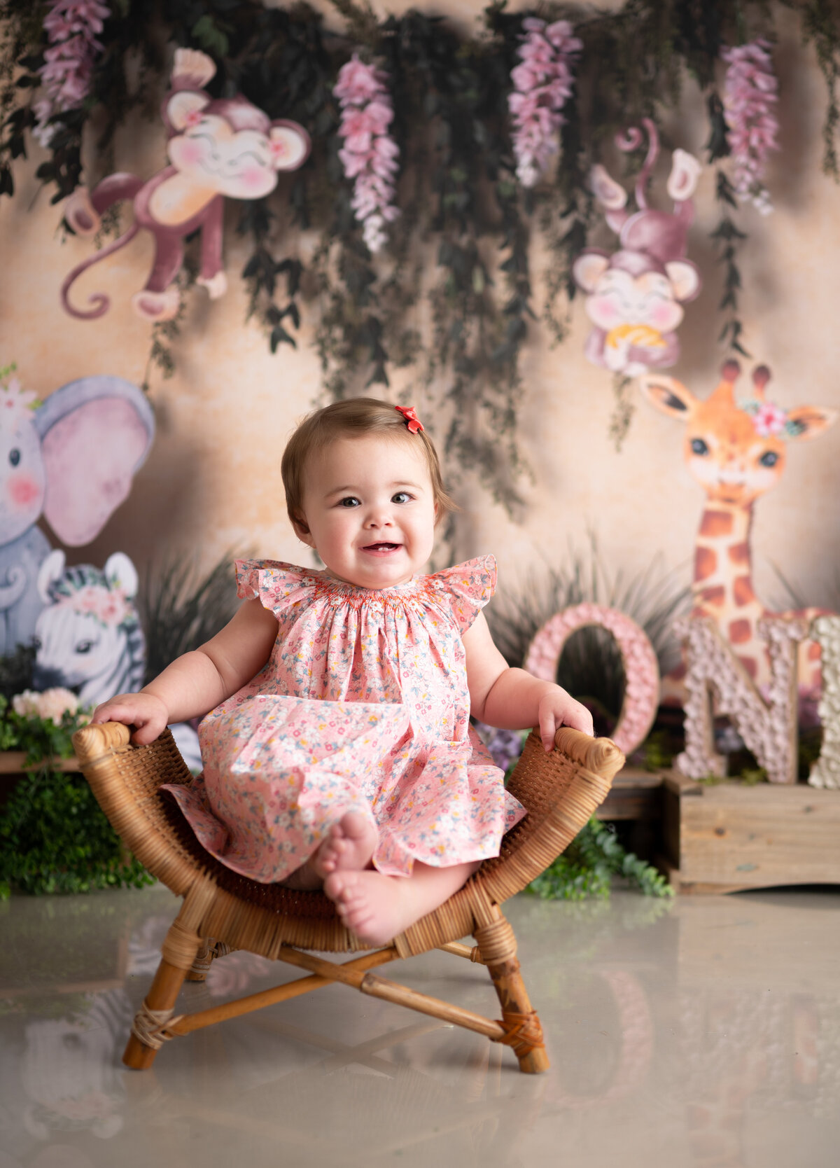 jungle theme one year baby session