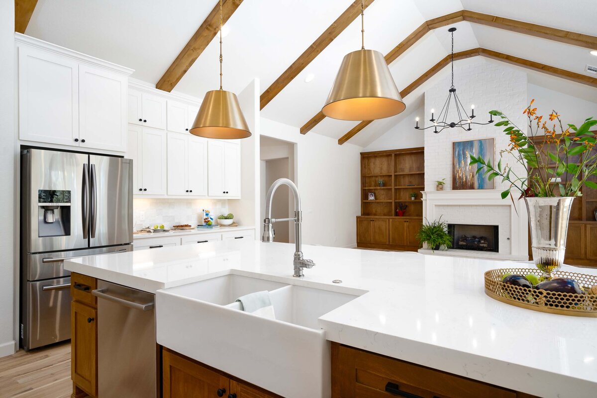 White and gold kitchen Broken Arrow Home Boulevard Interiors 6