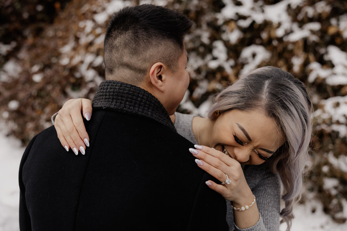 Engagement Photos in the snow at Fort Tryon Park NYC