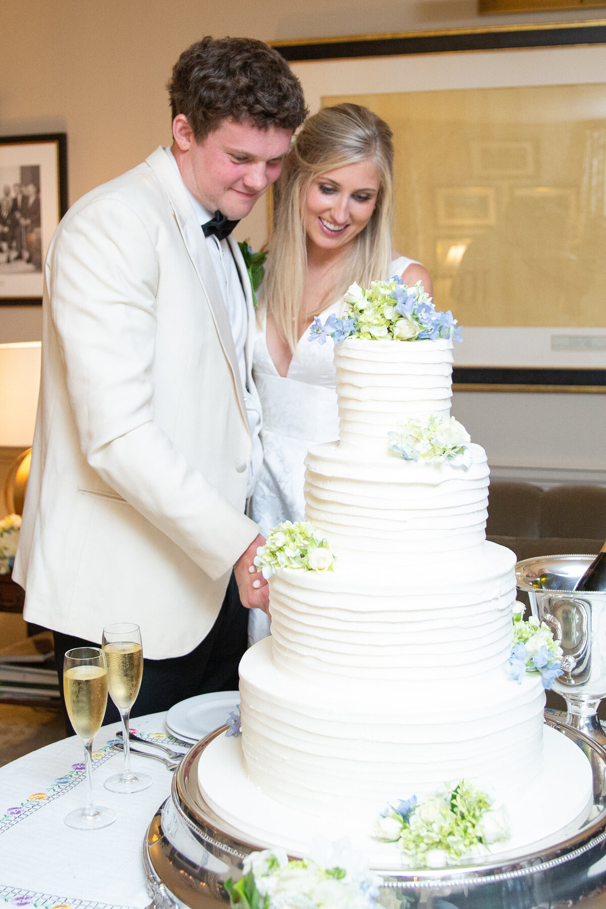 Cake Cutting at Peachtree Golf Club Wedding