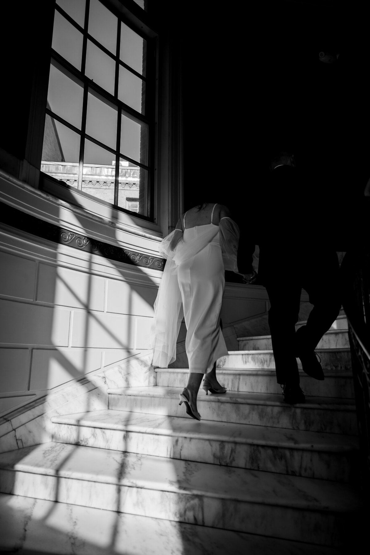 Portland City Hall Elopement B &W By Enid Arvelo Photography in Cape Elizabeth, Maine