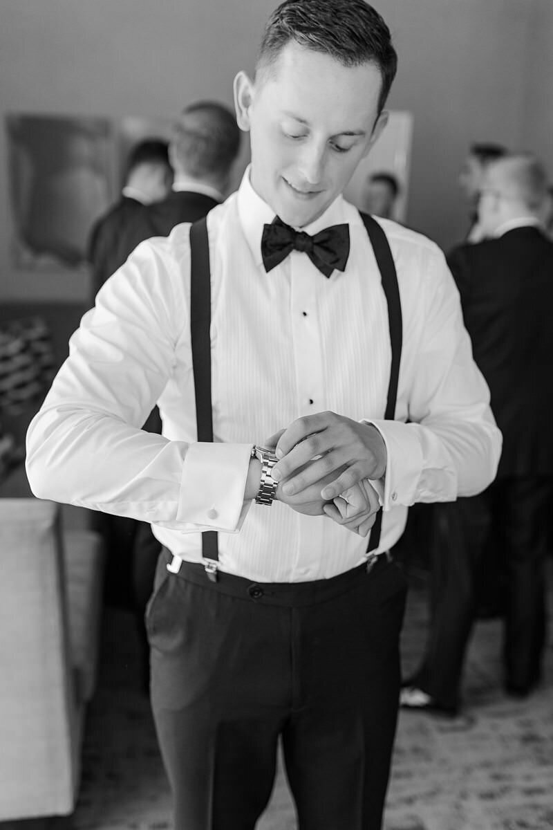 Groom and Groomsmen Getting Ready at DoubleTree, Evansville.036