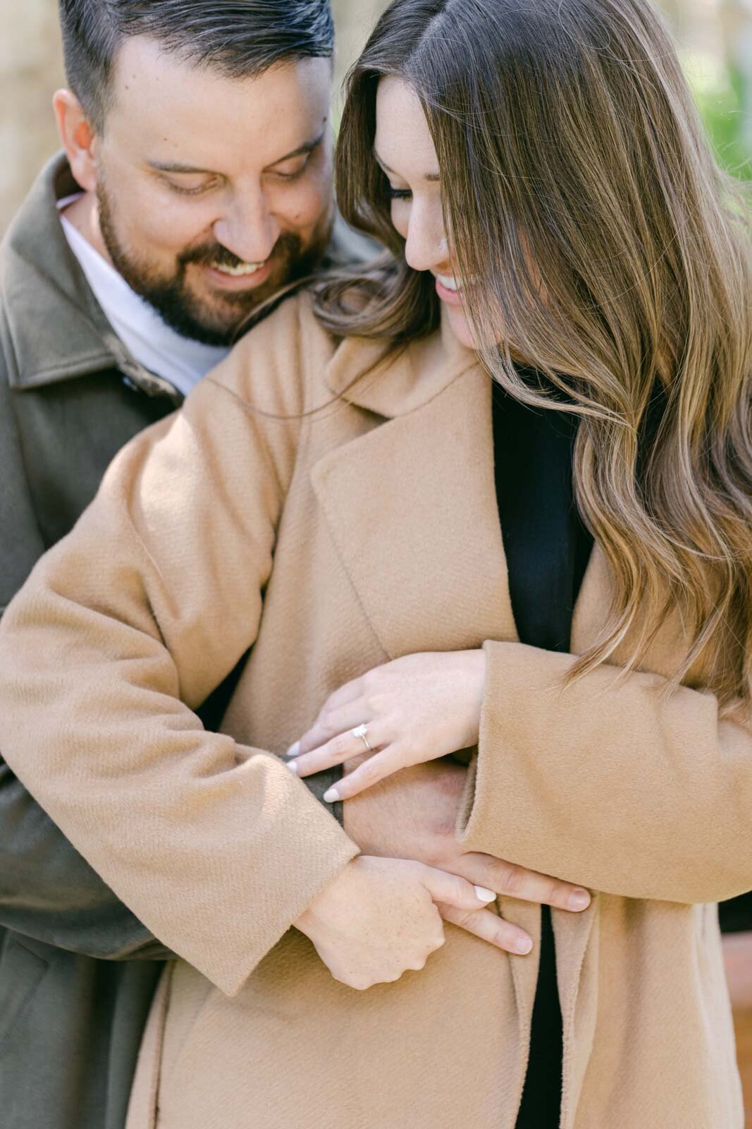 engaged couple closeup shot