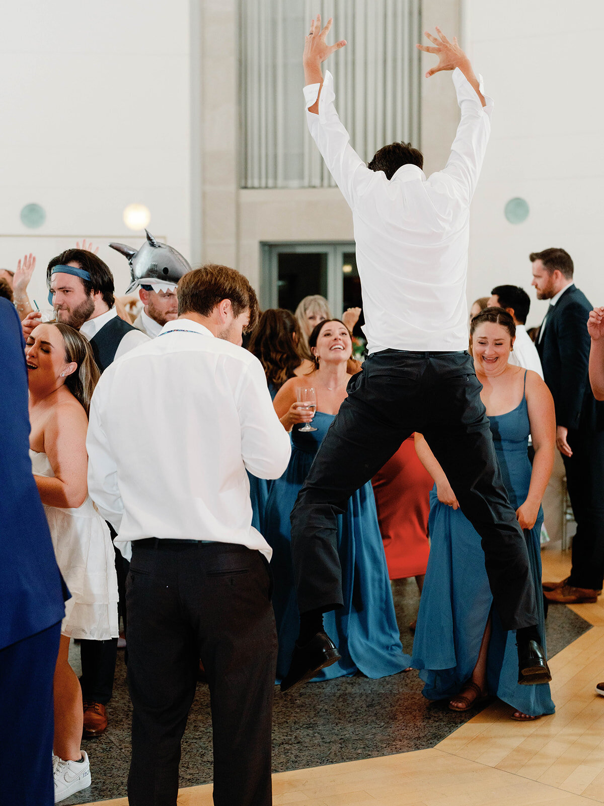 Man jumping on the dance floor