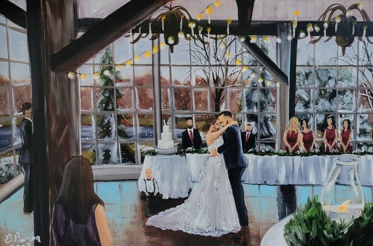 Snowfall Live Wedding Painting from New Jersey