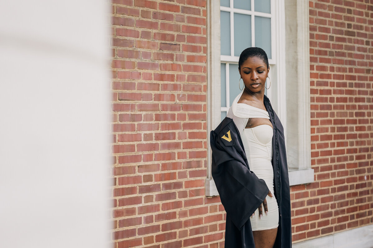 Vanderbilt University graduation portrait session at the Wyatt Center in Nashville, TN