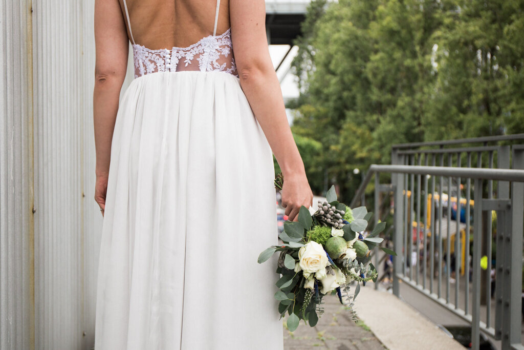 Custom bridal gown designed by Reign Bridal an atelier style studio in Victoria, British Columbia. Featured on the Brontë Bride Vendor Guide.