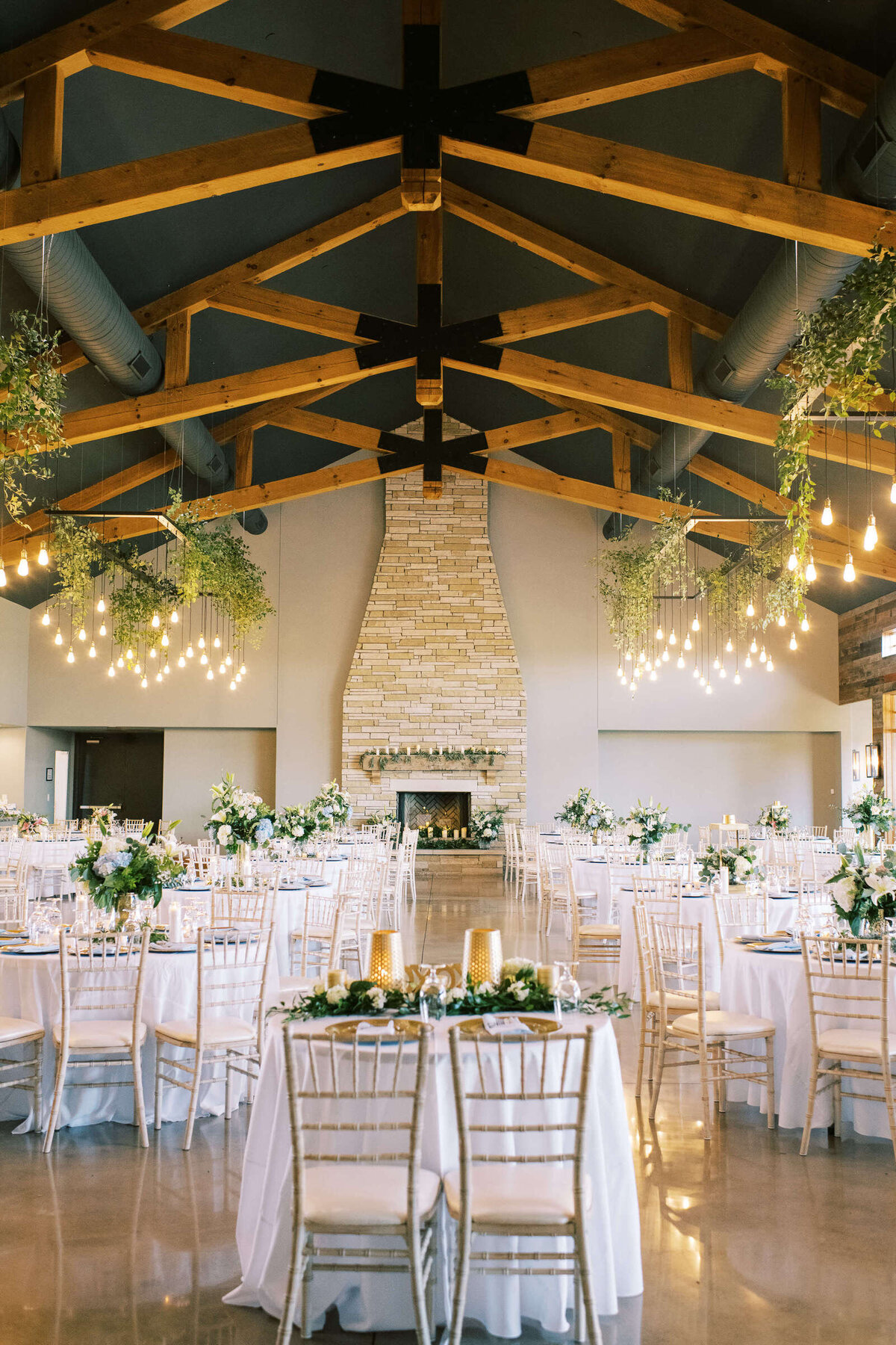 Intimate indoor wedding reception at Canyonwood Ridge venue in Texas