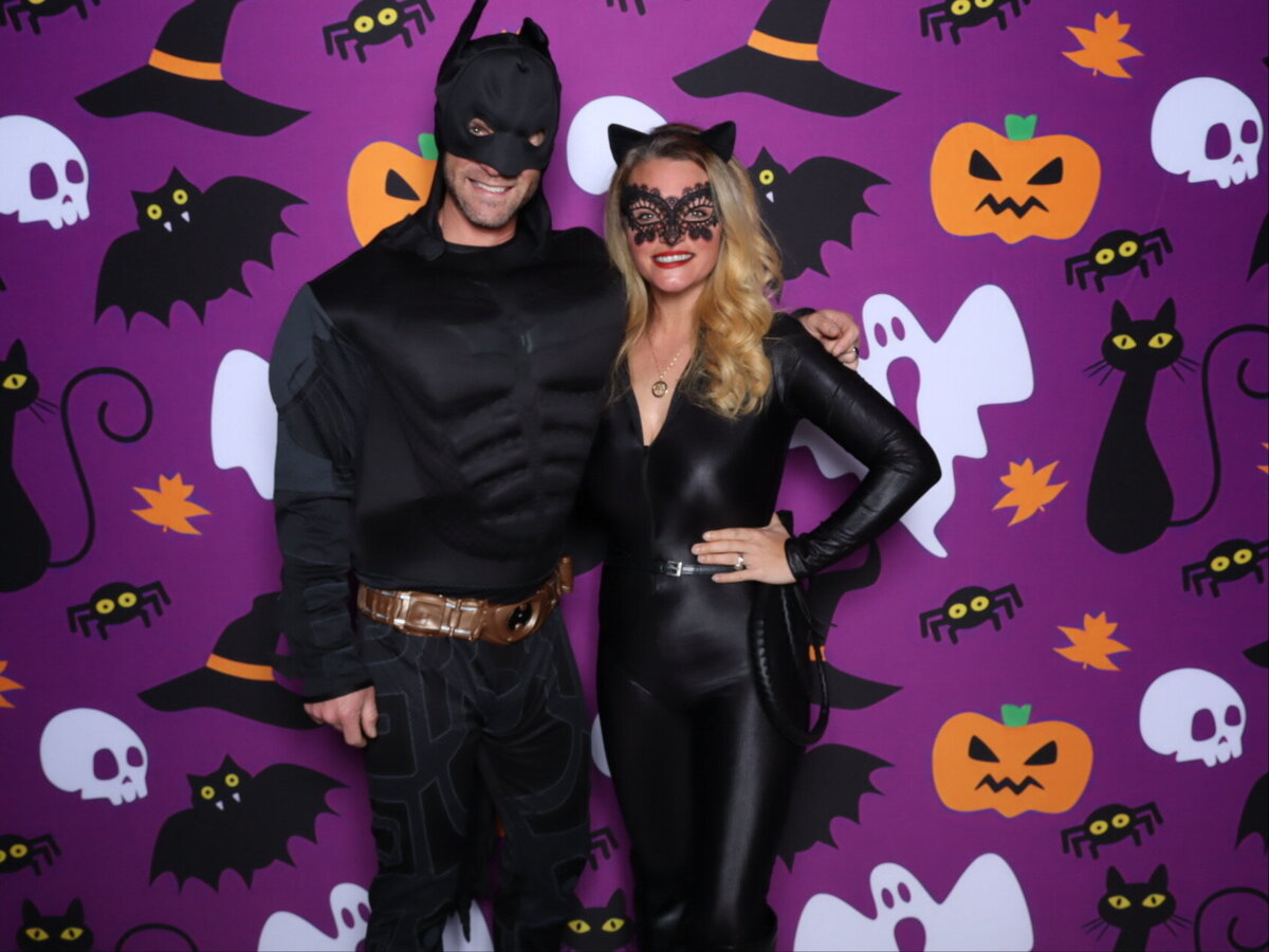 Batman and Catwoman Halloween Photo Booth