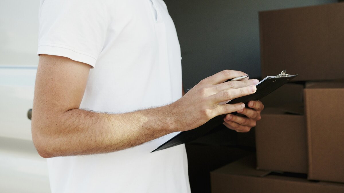 Girl delivering a package