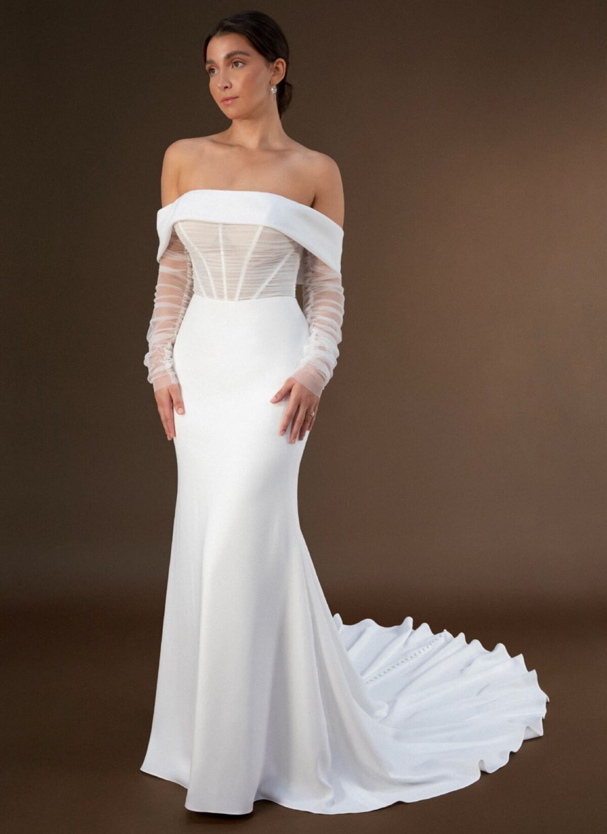 off-shoulder-sheer-corset-wedding-gown-vogue-veil