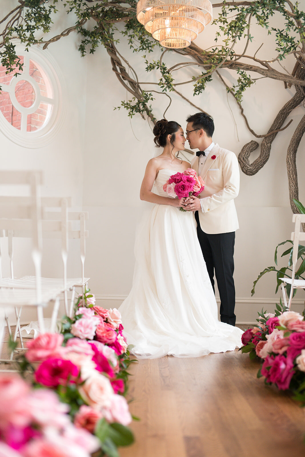 bride-and-groom-floral-aisle-wedding-ceremony-washington-dc-turnage-and-watts