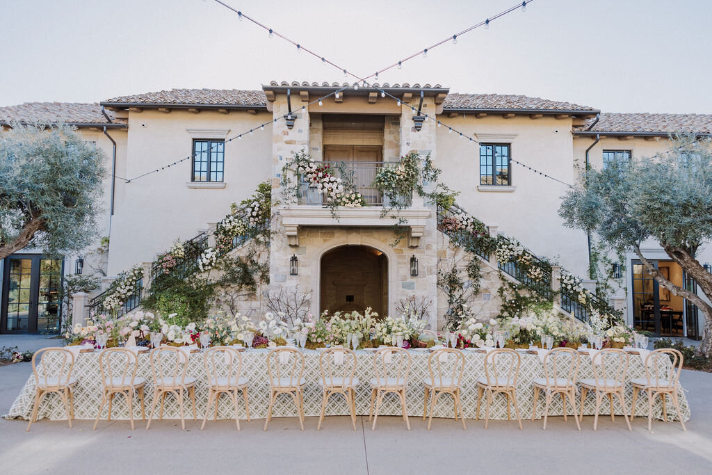 outdoor floral installation tuscan vill ain monserate winery weddings