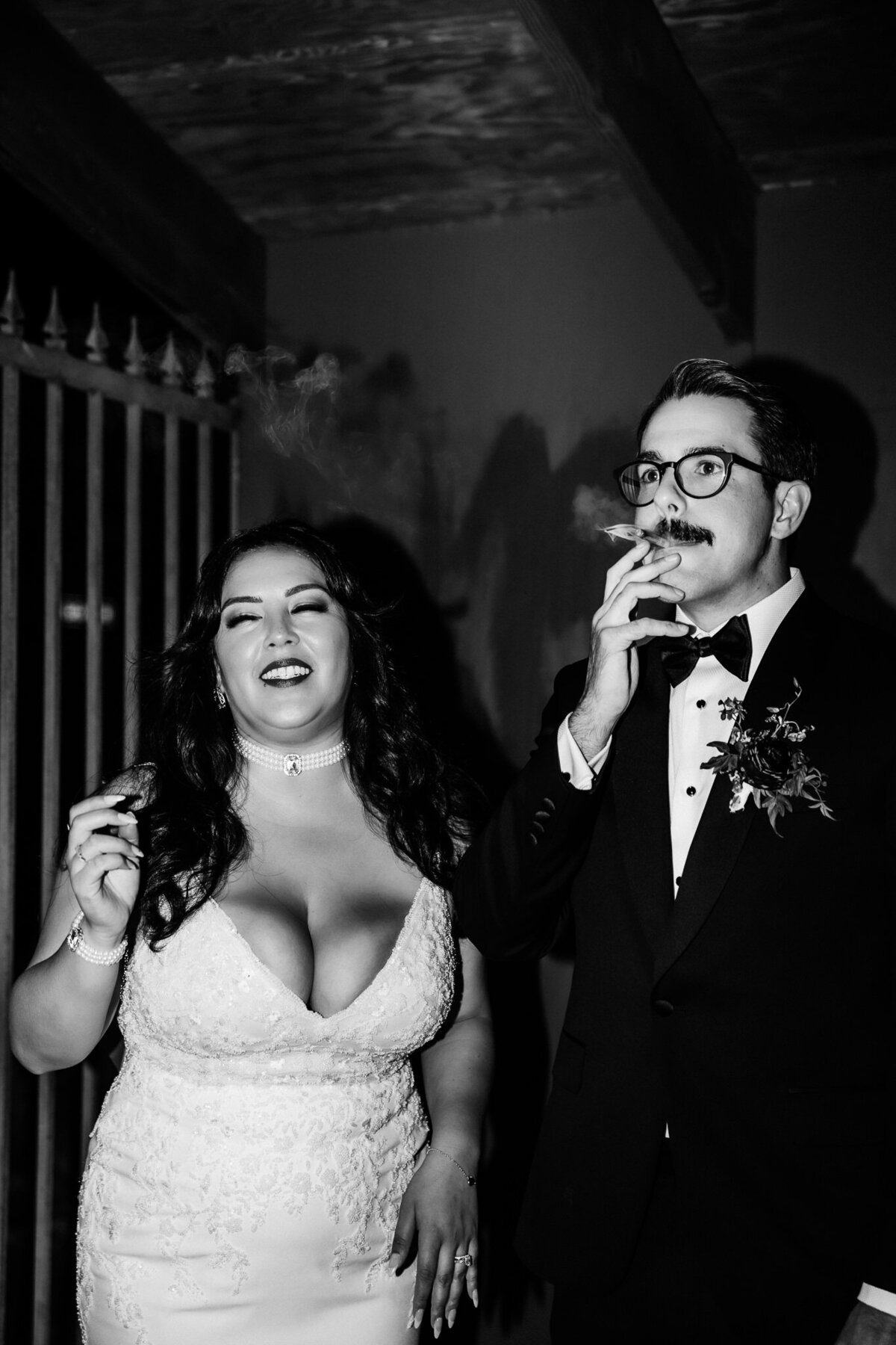 Archer Inspired Photography - Christina and Jake Wedding - Smog Shoppe Los Angeles - Night Flash Couple Photos-21