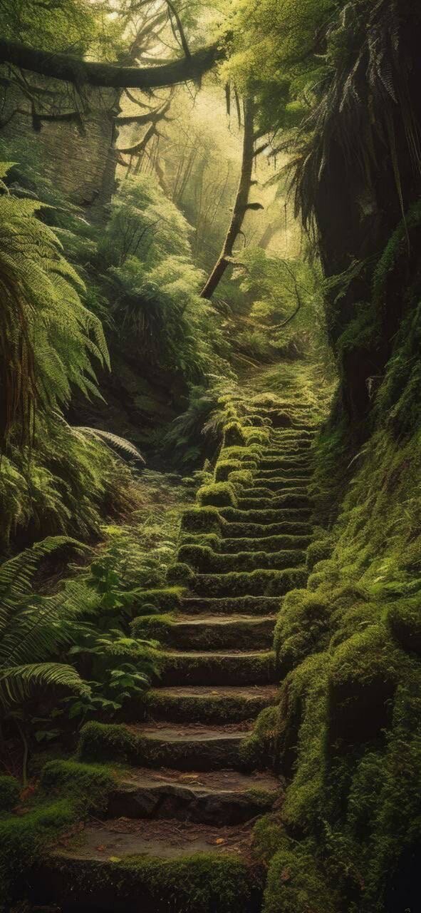 escaliers-chemin-nature-vert