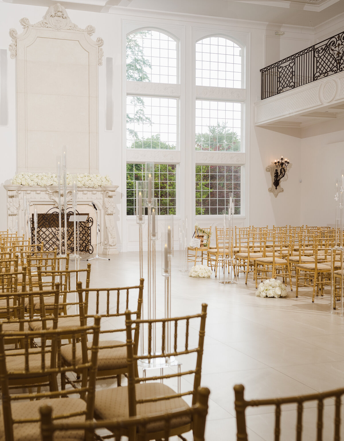 the indoor ceremony space at the estate at florentine gardens nj - photos by suess moments