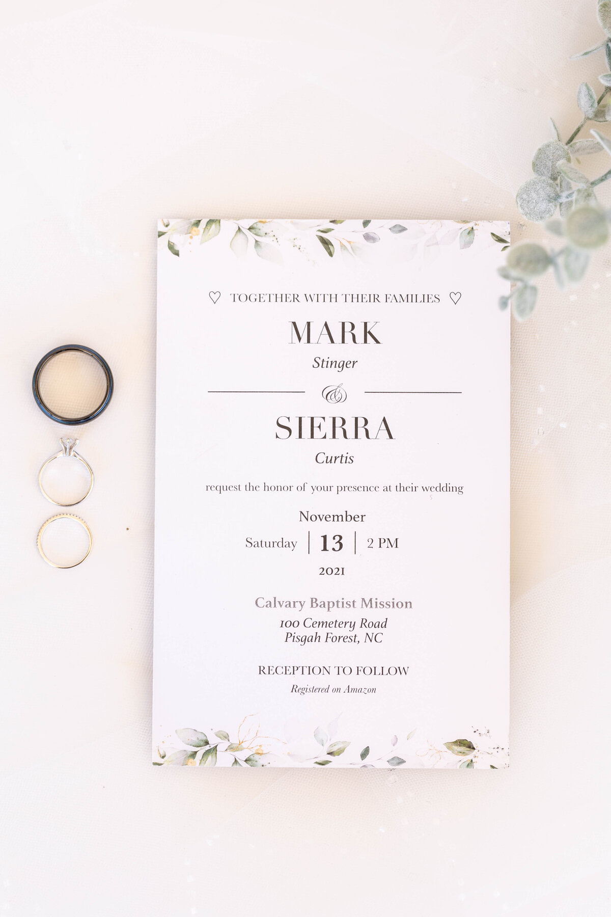 wedding invitation flat lay