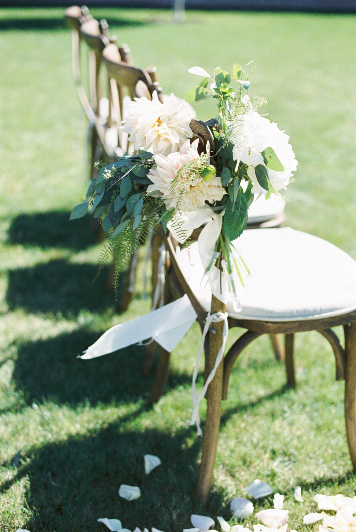 ceremony chair setup at ponzi winery 