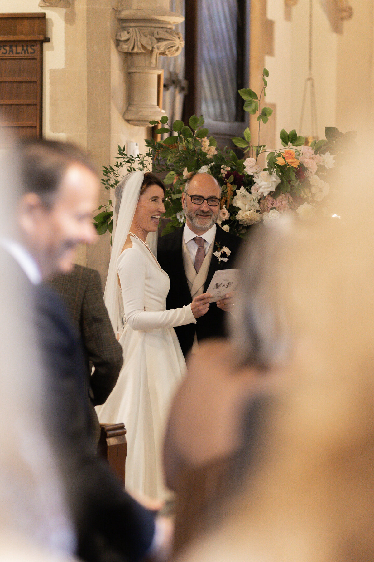 Church wedding ceremony at Kin House, Wiltshire