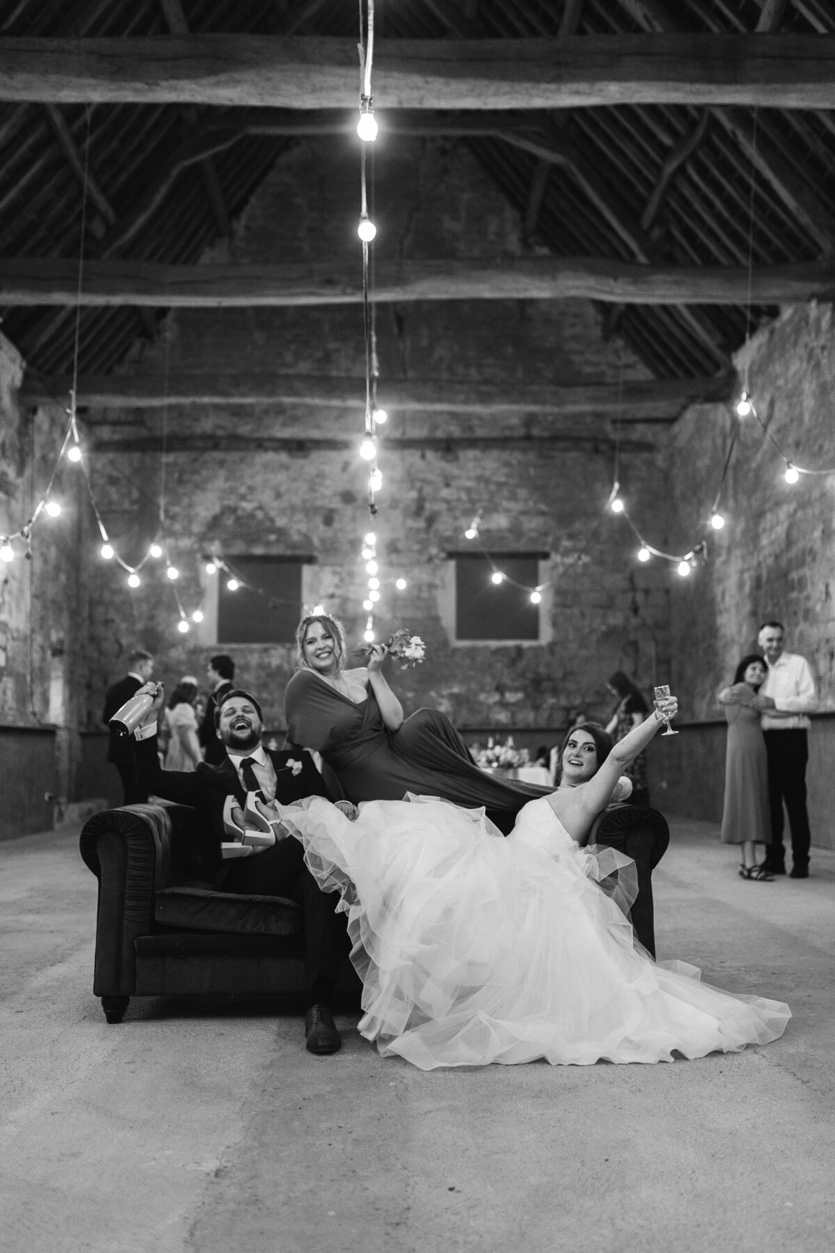 mirco wedding in france candid photography on the dance floor in black and white