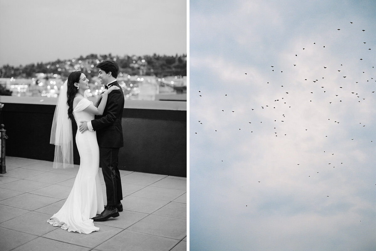 1 - Tetiana Photography - Seattle film wedding photographer - Ballard Hotel - Olympic Rooftop Pavilion
