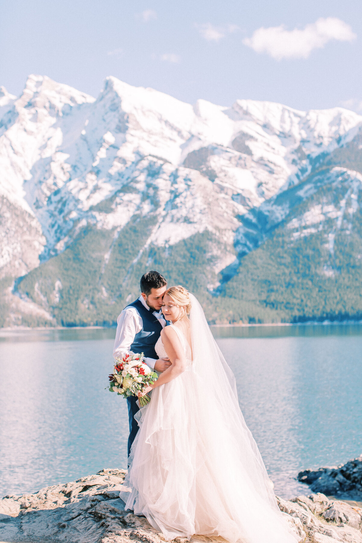 Banff Alberta wedding with mountains