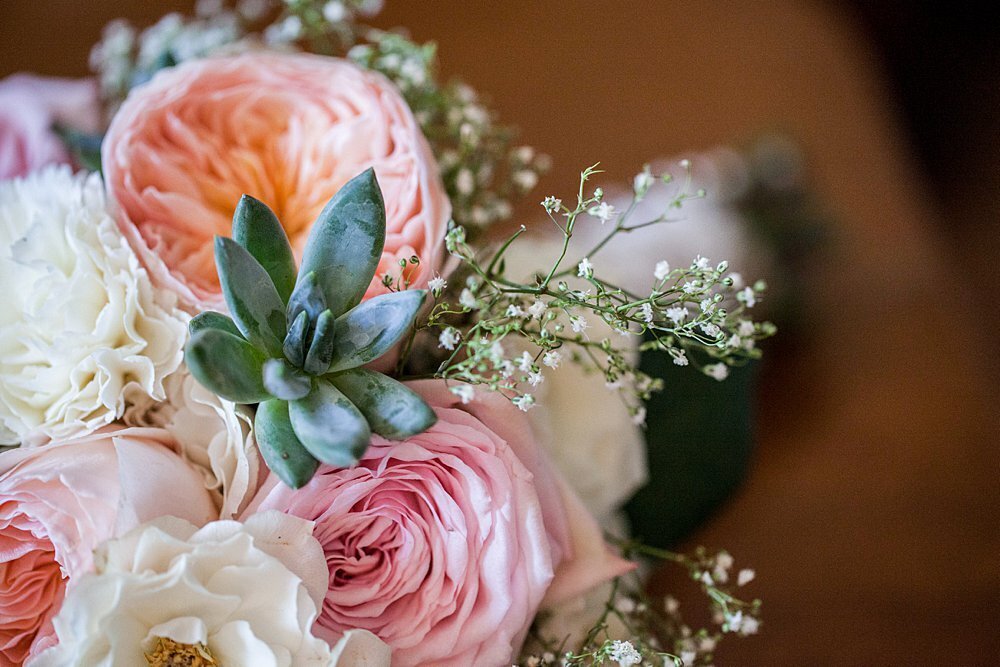 Summer colorful bouquet with baby's breath