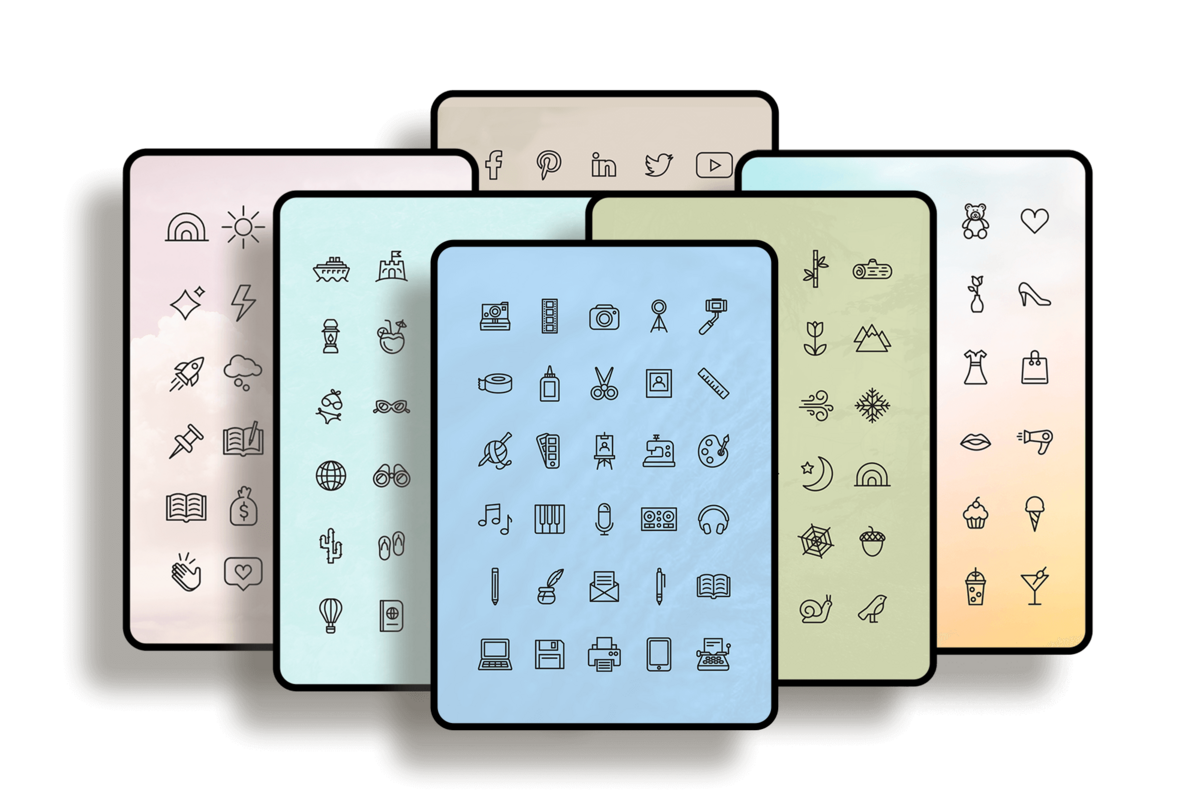 Buy transparent icon bundle cute icons for instagram