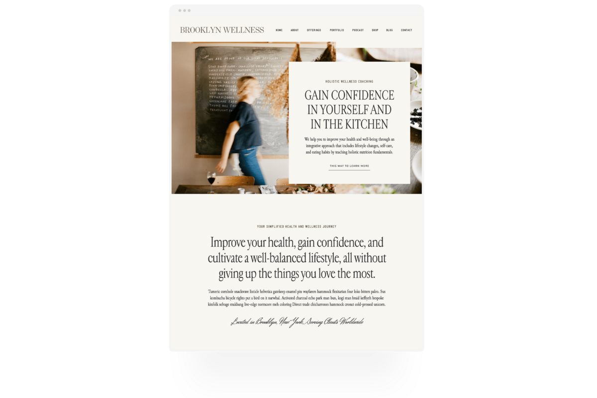 Showit website template.