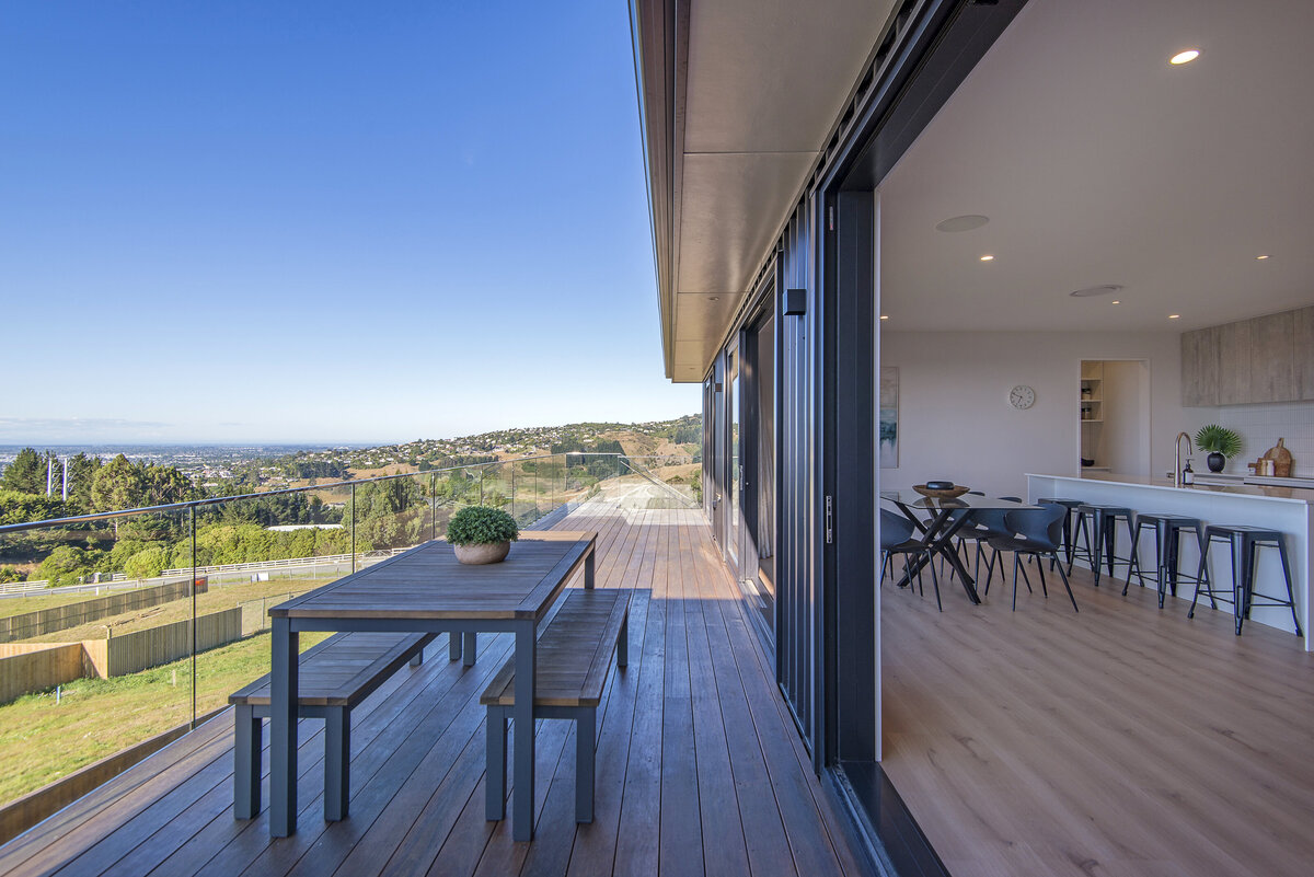 exterior decking with a view