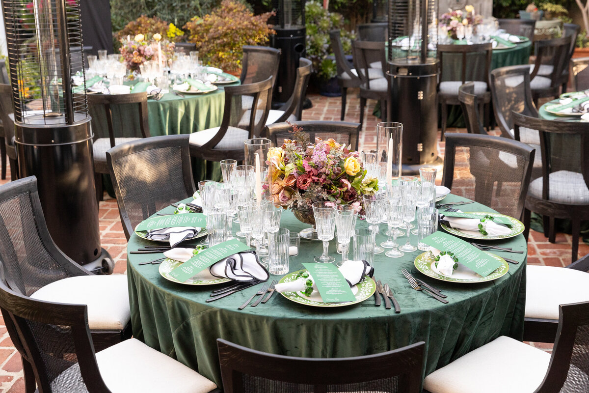 table set up for five course dinner