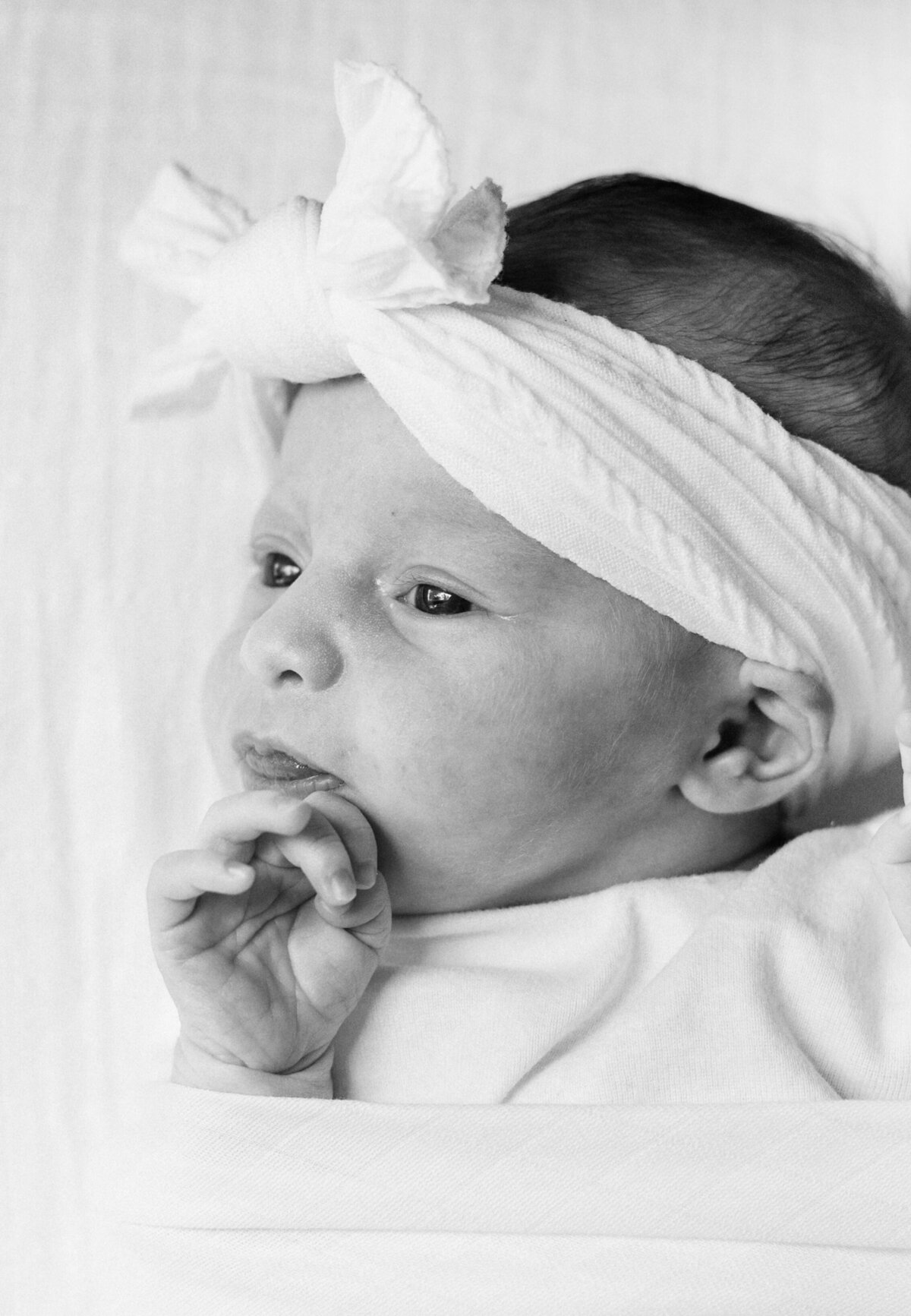 newborn portrait in black and white