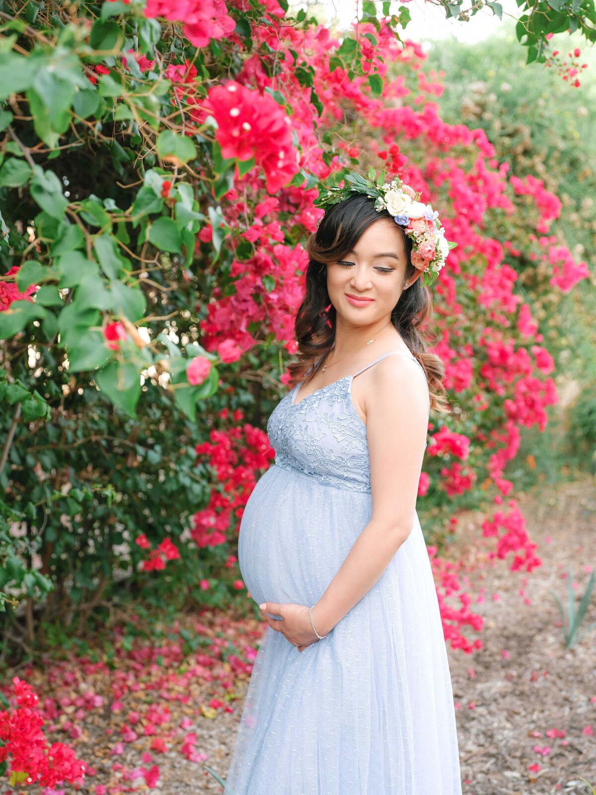 Missions-San-Juan-Capistrano-Maternity-Photo-Flower-Crown-Babsie