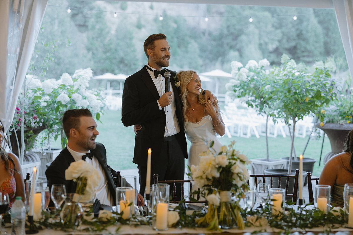 Wedding toasts in Sun Valley