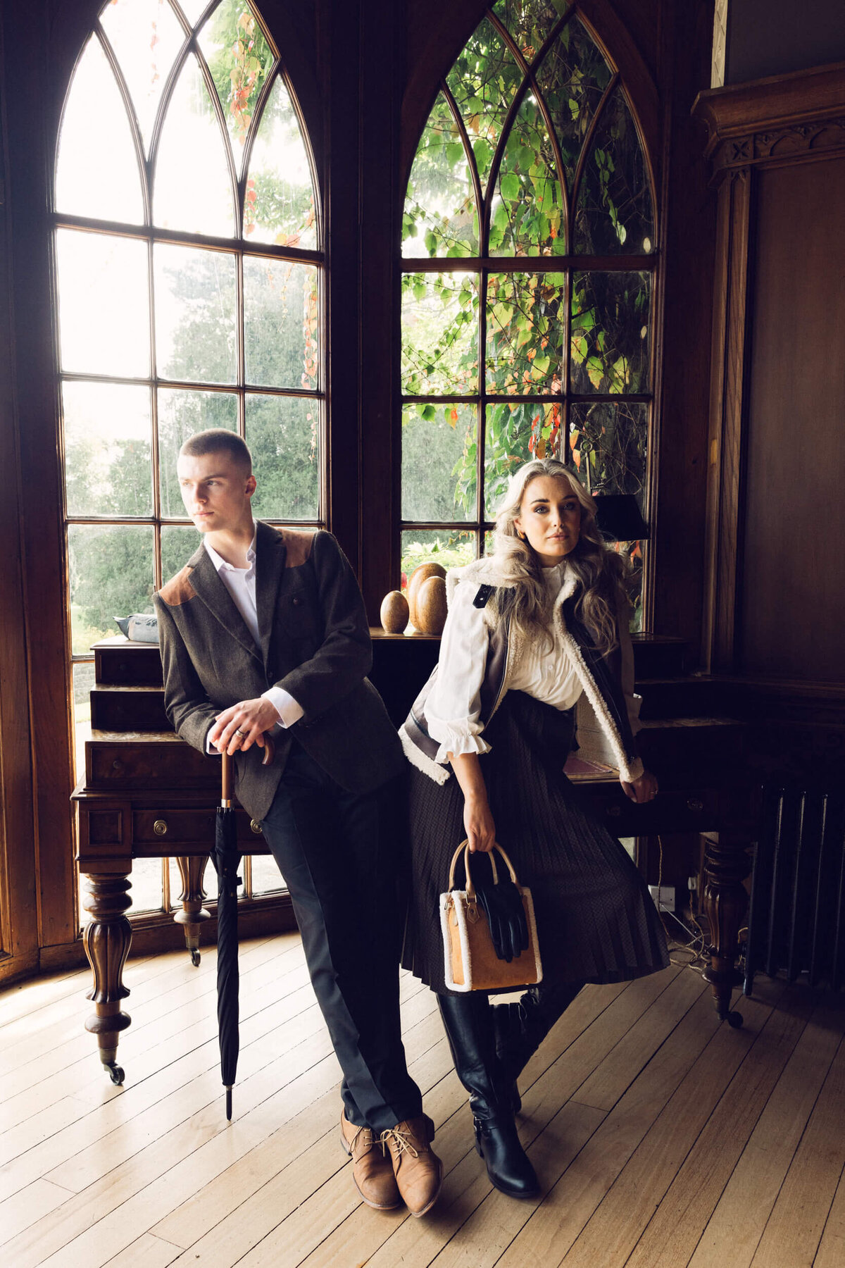 A wedding engagement photo shoot at Luttrellstown castle in Dublin Ireland