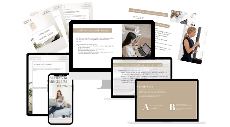 The full breakdown of coaching to curriculum, a course teaching course creation to entrepreneurs and service providers.
