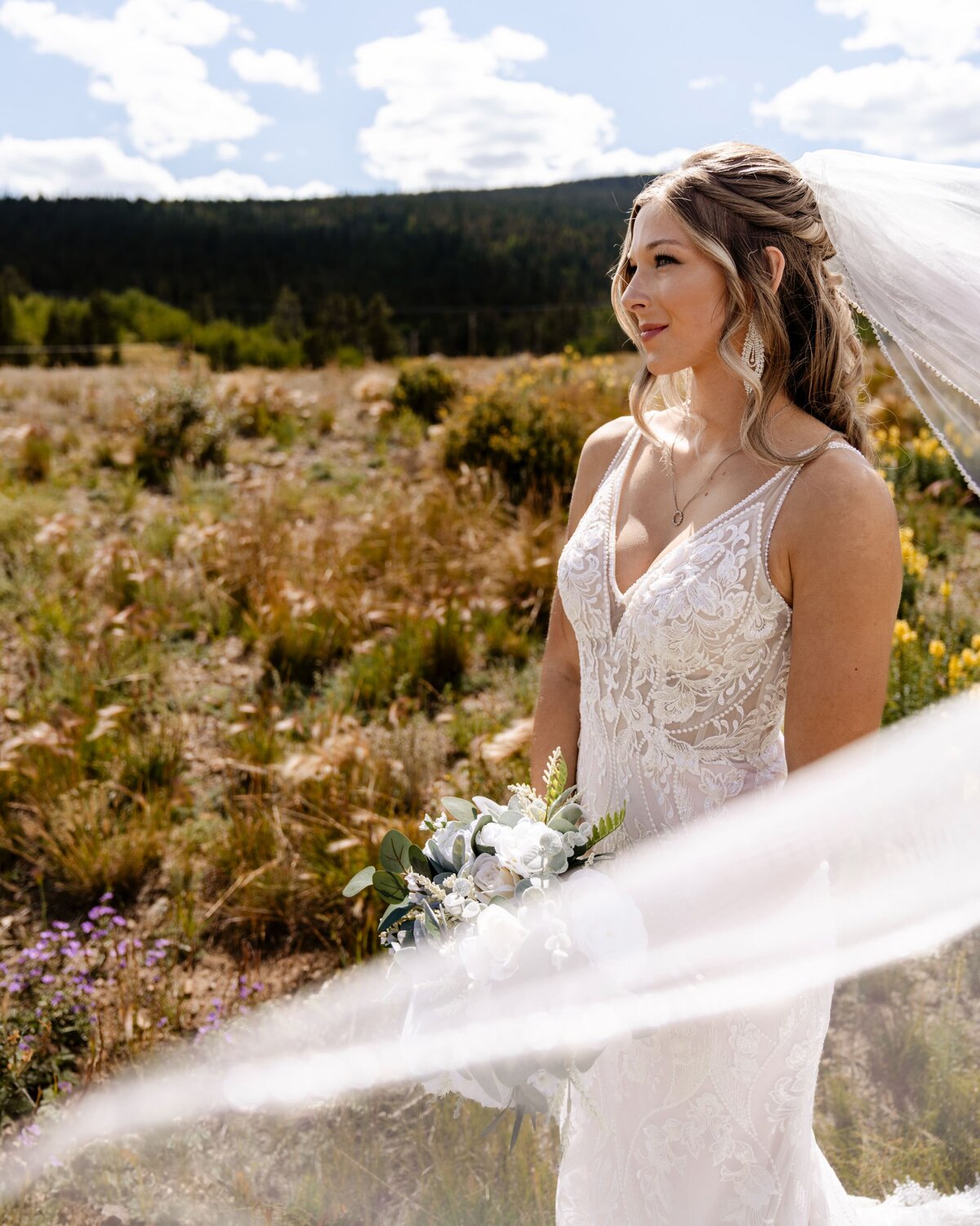 denver colorado wedding photographer - bride's veil