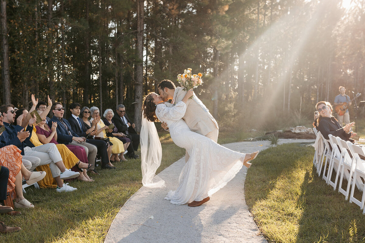 bride and groom embracing at gainesville fl wedding