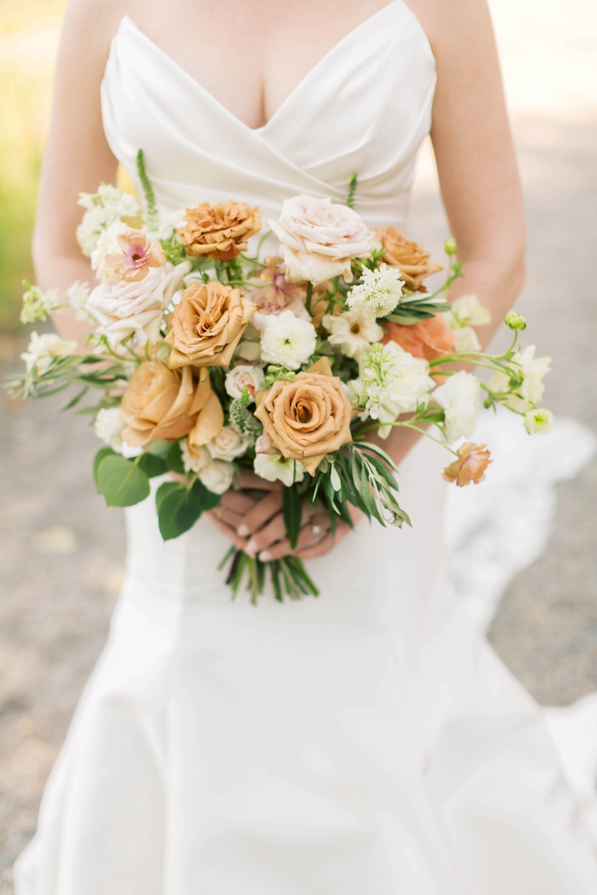 flowers in bride's hand